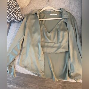 Abercrombie and Fitch tank and button up